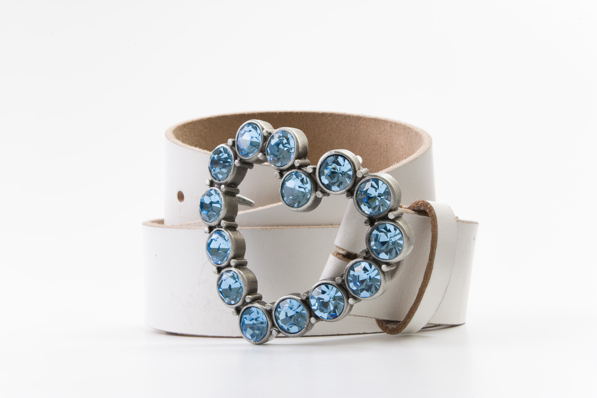 Accessories, White Belt Blue Heart, Martine Wester